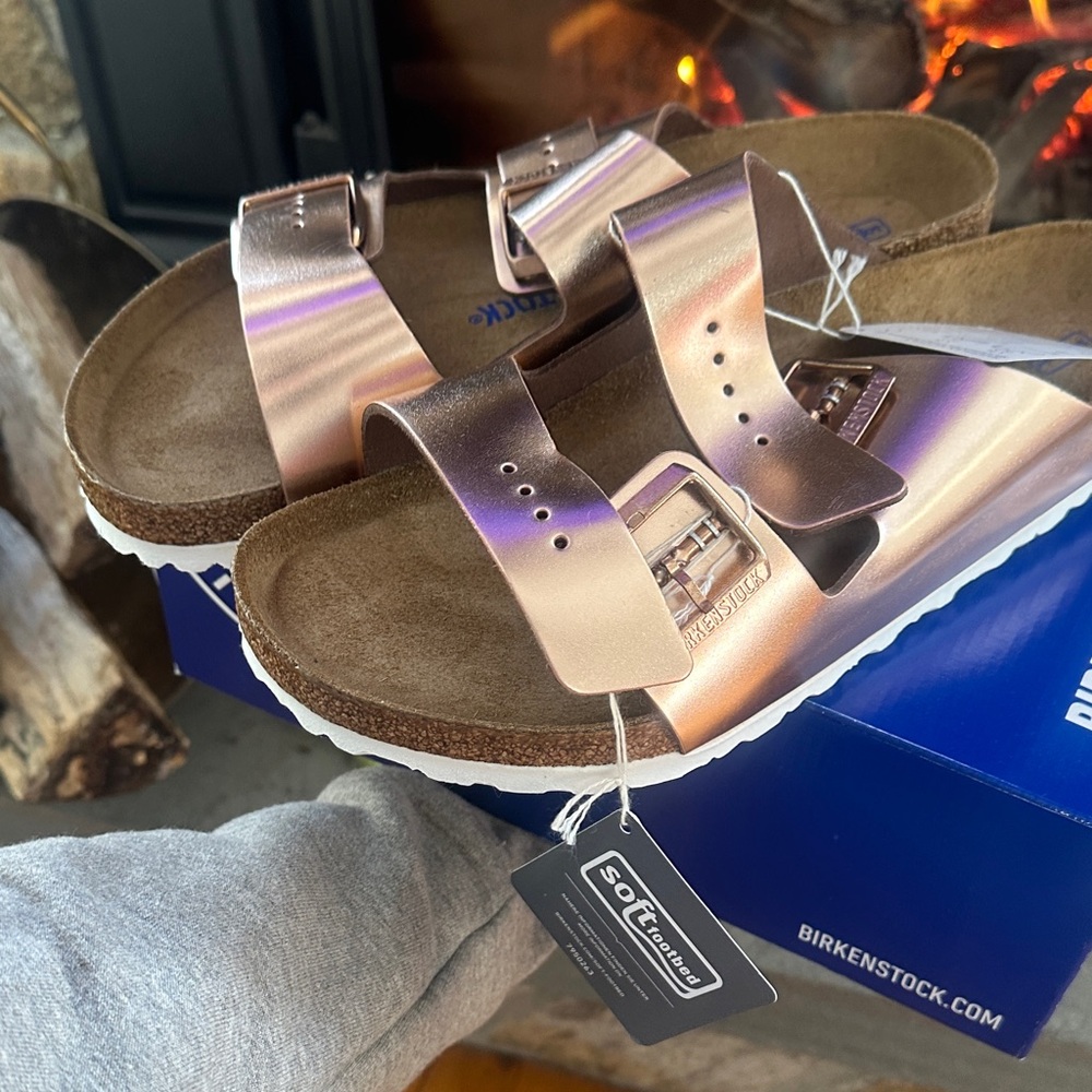 Birkenstock Rose Gold Arizona Sandals Euro 43